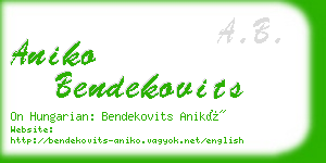 aniko bendekovits business card